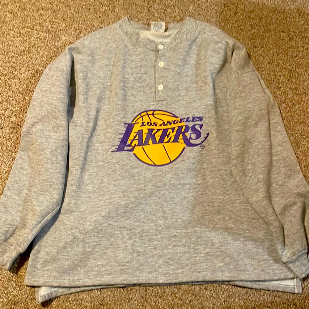 Vintage Los Angles Lakers XL Care Over 3 button Comfy Sweatshirt from 90s